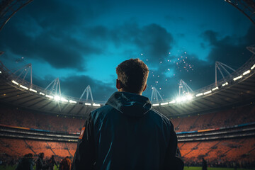 An athlete entenring an olympic Stadium. - Powered by Adobe