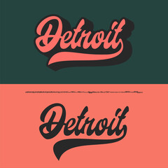 Detroit. Original Retro Script Font. Vector