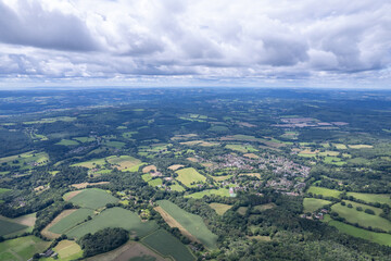 amazing aerial view of countryside of Haslemere, England