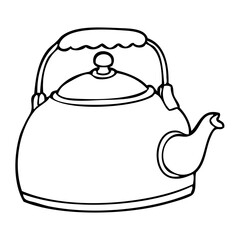 kettle line vector illustration