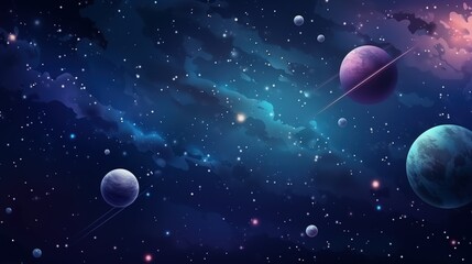 Fantasy Planetary in outer space sky template background - obrazy, fototapety, plakaty