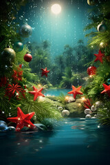 A wonderful New Year, Christmas, holiday and winter atmosphere background.