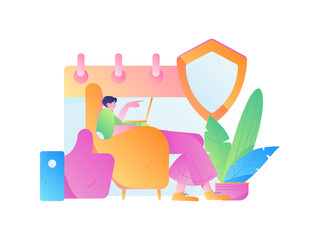 Business People Flat Vector Concept Operation Hand Drawn Illustration
