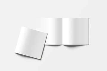 Square magazine mockup in blank background