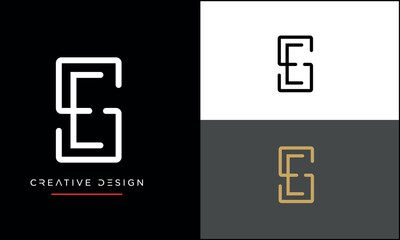 SE or ES Alphabet letters logo monogram