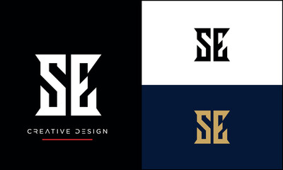 SE or ES Alphabet letters logo monogram