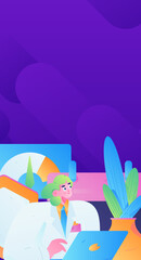 Business People Flat Vector Concept Operation Hand Drawn Illustration
