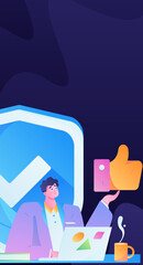 Business People Flat Vector Concept Operation Hand Drawn Illustration
