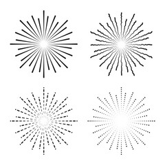 Set of firework isolated on white background. Vector illustration