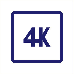 Vector 4k icon ultra hd design - high definition display sign symbol.