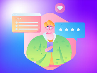 Business People Flat Vector Concept Operation Hand Drawn Illustration
