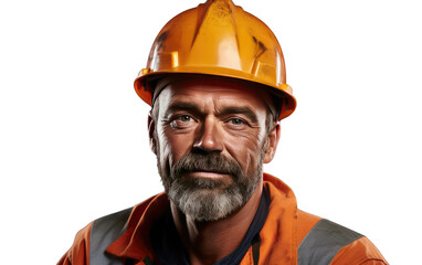 Professional Miner With Uniform Isolated on a Transparent Background PNG. - obrazy, fototapety, plakaty