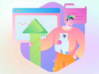 Business People Flat Vector Concept Operation Hand Drawn Illustration
