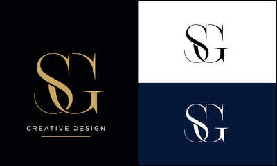 Alphabet letters icon logo SG or GS monogram