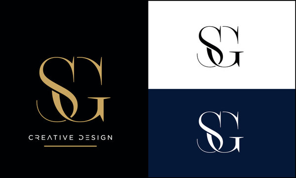 Alphabet letters icon logo SG or GS monogram