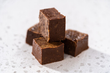 Homemade chocolate peanut butter fudge