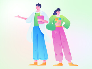 Business People Flat Vector Concept Operation Hand Drawn Illustration
