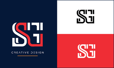Alphabet letters icon logo SG or GS monogram