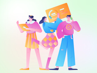 Business People Flat Vector Concept Operation Hand Drawn Illustration
