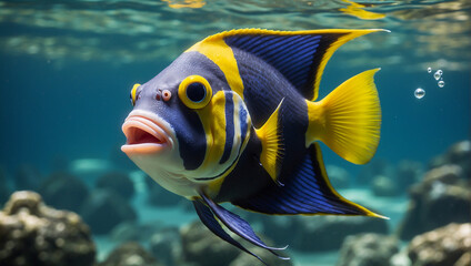 Cute funny cartoon fish