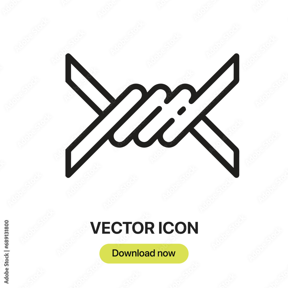 Poster i barbed the wire icon vector. linear-style sign for mobile concept and web design. barbed wire symb
