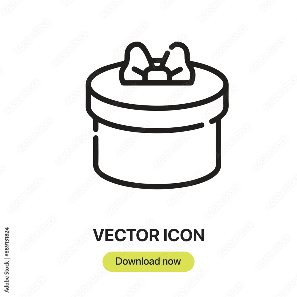 Poster gift icon vector. linear-style sign for mobile concept and web design. gift symbol illustration. pix