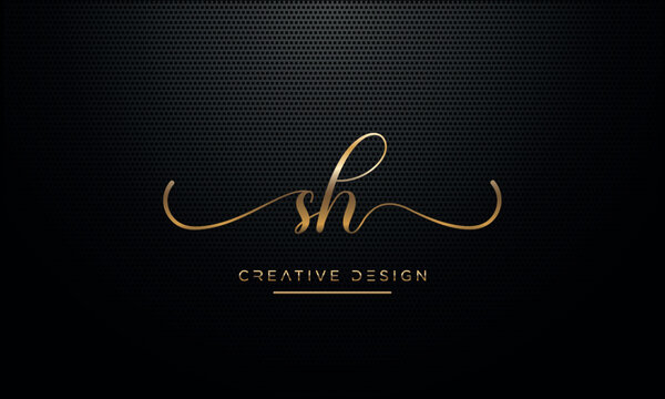 SH or HS Alphabet letters logo monogram
