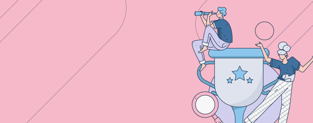 Business People Flat Vector Concept Operation Hand Drawn Illustration
