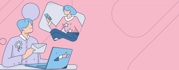 Business People Flat Vector Concept Operation Hand Drawn Illustration
