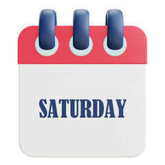 Saturday 3d Icon Calender