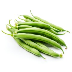 Professional food photography of Green bean, isolated on white background, Green bean isolated on white background