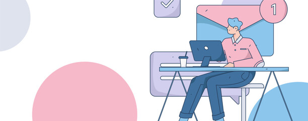 Business People Flat Vector Concept Operation Hand Drawn Illustration
