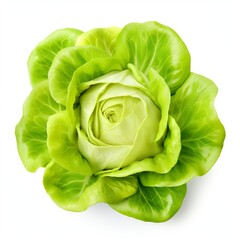 Professional food photography of Butter lettuce, isolated on white background,  Butter lettuce isolated on white background