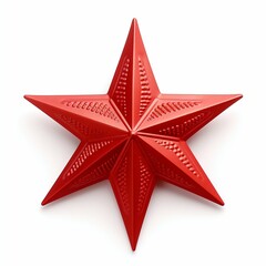 Elegant Red Christmas Star with Decorative Embossing. Generative ai