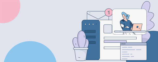 Business People Flat Vector Concept Operation Hand Drawn Illustration
