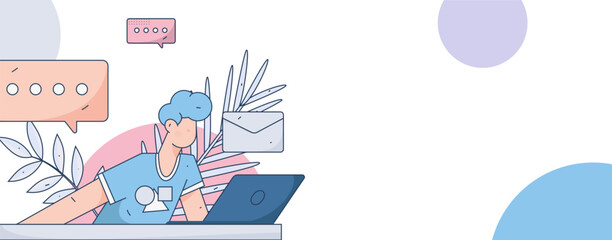 Business People Flat Vector Concept Operation Hand Drawn Illustration
