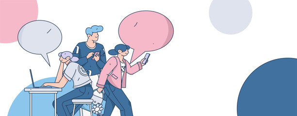 Business People Flat Vector Concept Operation Hand Drawn Illustration
