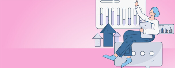 Business People Flat Vector Concept Operation Hand Drawn Illustration
