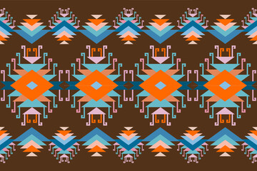 Obraz premium Traditional ethnic,geometric ethnic fabric pattern for textiles,rugs,wallpaper,clothing,sarong,batik,wrap,embroidery,print,background, illustration
