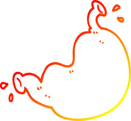 warm gradient line drawing of a cartoon human organ