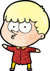 cartoon curious boy