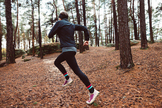 Trailrunning Woman Backcountry Forest Run