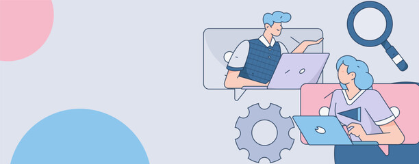 Business People Flat Vector Concept Operation Hand Drawn Illustration
