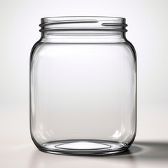 Open Glass Jar on White Background Photography