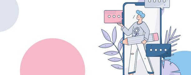 Business People Flat Vector Concept Operation Hand Drawn Illustration
