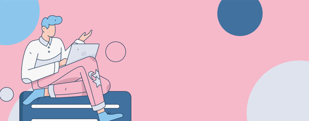 Business People Flat Vector Concept Operation Hand Drawn Illustration
