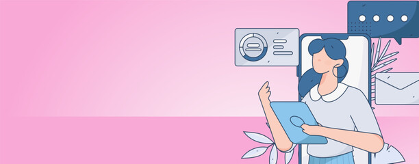 Business People Flat Vector Concept Operation Hand Drawn Illustration
