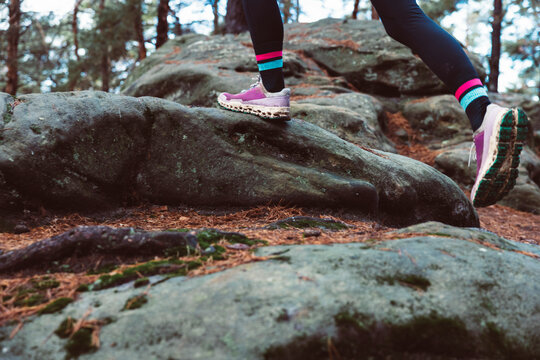Trailrunning Woman Backcountry Forest Run