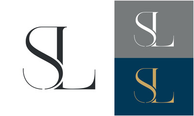 Alphabet letters SL or LS logo monogram