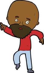 cartoon worried old man pointing